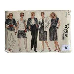 Vtg Vogue 8617 Sewing Pattern Jacket Skirt Pants Shorts Top 8 10 12 UC Classic